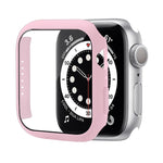 防震PC保護殼附鋼化玻璃膜，適用於Apple Watch Series 9 / 8 / 7 41mm，適用於Apple Watch Series 9 / 8 / 7 45mm，適用於Apple Watch Series 8 / 7 41mm