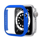 防震PC保護殼附鋼化玻璃膜，適用於Apple Watch Series 9 / 8 / 7 41mm，適用於Apple Watch Series 9 / 8 / 7 45mm，適用於Apple Watch Series 8 / 7 41mm