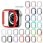 防震PC保護殼附鋼化玻璃膜，適用於Apple Watch Series 9 / 8 / 7 41mm，適用於Apple Watch Series 9 / 8 / 7 45mm，適用於Apple Watch Series 8 / 7 41mm