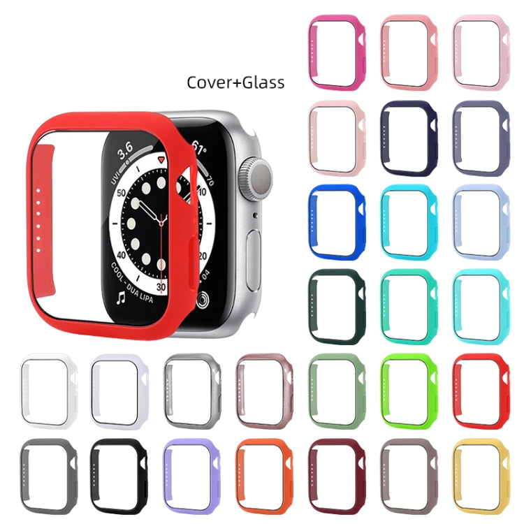 防震PC保護殼附鋼化玻璃膜，適用於Apple Watch Series 9 / 8 / 7 41mm，適用於Apple Watch Series 9 / 8 / 7 45mm，適用於Apple Watch Series 8 / 7 41mm