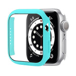 防震PC保護殼附鋼化玻璃膜，適用於Apple Watch Series 9 / 8 / 7 41mm，適用於Apple Watch Series 9 / 8 / 7 45mm，適用於Apple Watch Series 8 / 7 41mm