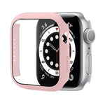 防震PC保護殼附鋼化玻璃膜，適用於Apple Watch Series 9 / 8 / 7 41mm，適用於Apple Watch Series 9 / 8 / 7 45mm，適用於Apple Watch Series 8 / 7 41mm