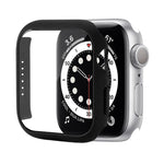 防震PC保護殼附鋼化玻璃膜，適用於Apple Watch Series 9 / 8 / 7 41mm，適用於Apple Watch Series 9 / 8 / 7 45mm，適用於Apple Watch Series 8 / 7 41mm
