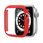防震PC保護殼附鋼化玻璃膜，適用於Apple Watch Series 9 / 8 / 7 41mm，適用於Apple Watch Series 9 / 8 / 7 45mm，適用於Apple Watch Series 8 / 7 41mm