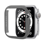 防震PC保護殼附鋼化玻璃膜，適用於Apple Watch Series 9 / 8 / 7 41mm，適用於Apple Watch Series 9 / 8 / 7 45mm，適用於Apple Watch Series 8 / 7 41mm