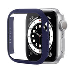 防震PC保護殼附鋼化玻璃膜，適用於Apple Watch Series 9 / 8 / 7 41mm，適用於Apple Watch Series 9 / 8 / 7 45mm，適用於Apple Watch Series 8 / 7 41mm