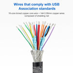 100W USB-C / Type-C 直角公對USB-C / Type-C 公全功能數據線，附E標，0.5米、1米、1.5米