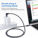 100W USB-C / Type-C 直角公對USB-C / Type-C 公全功能數據線，附E標，0.5米、1米、1.5米