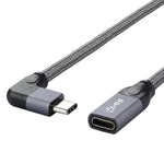 100W USB-C / Type-C 直角公對USB-C / Type-C 母全功能數據延長線，0.2米、0.5米、1米、1.5米