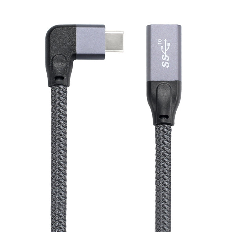 100W USB-C / Type-C 直角公對USB-C / Type-C 母全功能數據延長線，0.2米、0.5米、1米、1.5米