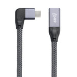 100W USB-C / Type-C 直角公對USB-C / Type-C 母全功能數據延長線，0.2米、0.5米、1米、1.5米