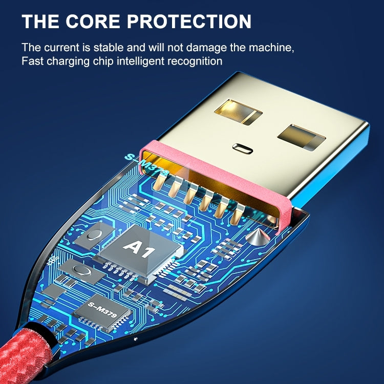ADC-001 3A USB 轉 8 Pin 編織快充數據線，1m 8 Pin，2m 8 Pin