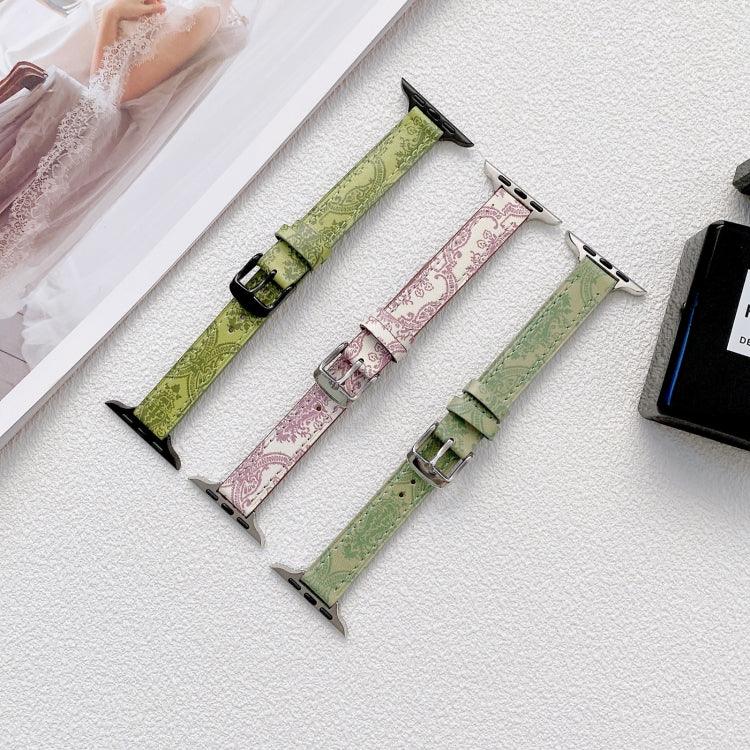 小巧修身民族風皮革替換腕帶錶帶，適用於 Apple Watch Series，7 41mm / 6&SE&5&4 40mm / 3&2&1 38mm，7 45mm / 6&SE&5&4 44mm / 3&2&1 42mm