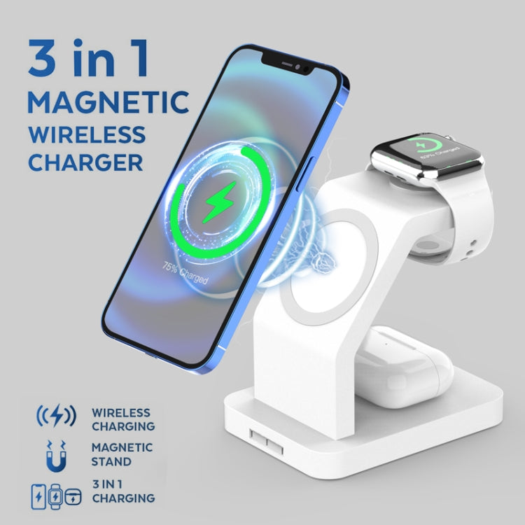 S6 三合一多功能磁吸無線充電支架，適用於 iPhone、iWatch 及 AirPods