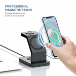 S6 三合一多功能磁吸無線充電支架，適用於 iPhone、iWatch 及 AirPods
