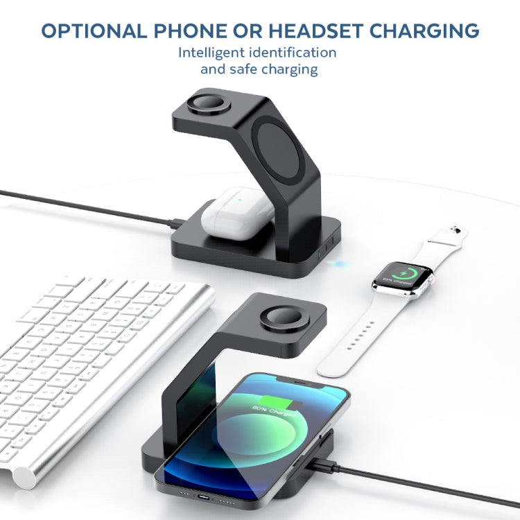 S6 三合一多功能磁吸無線充電支架，適用於 iPhone、iWatch 及 AirPods