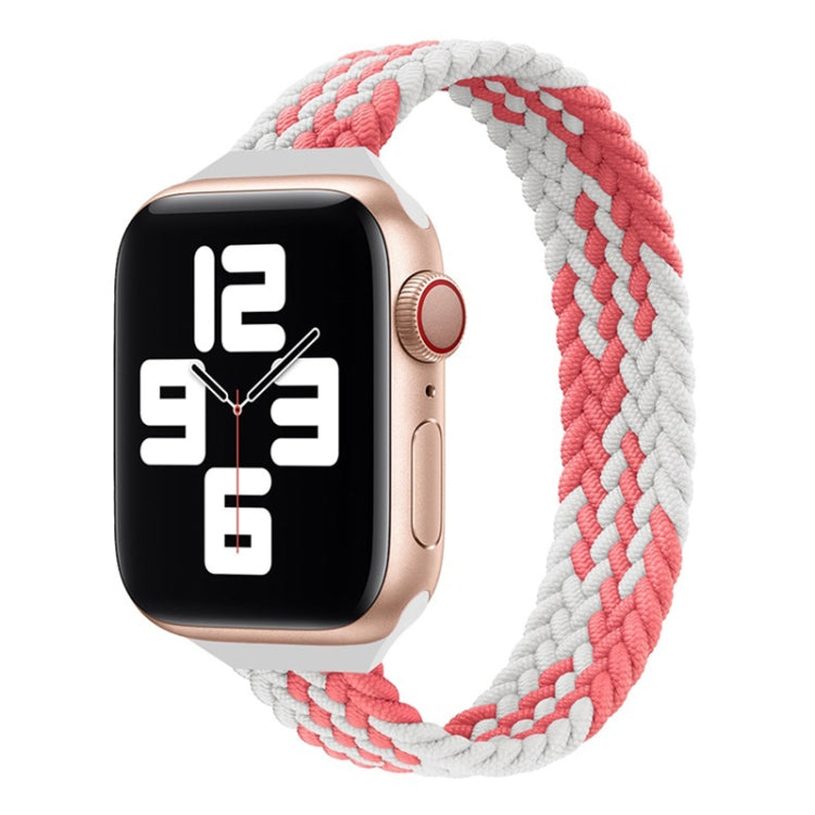 小腰圍單環尼龍編織替換錶帶，適用於 Apple Watch Series，XS 130mm，XS 135mm，7 41mm / 6&SE&5&4 40mm / 3&2&1 38mm