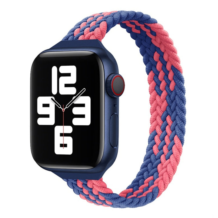 小腰圍單環尼龍編織替換錶帶，適用於 Apple Watch Series，XS 130mm，XS 135mm，7 41mm / 6&SE&5&4 40mm / 3&2&1 38mm