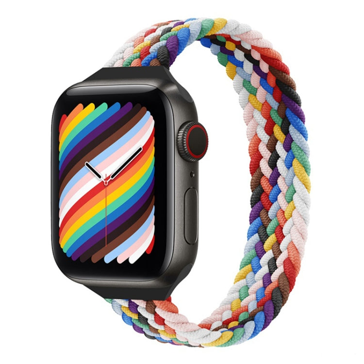 小腰圍單環尼龍編織替換錶帶，適用於 Apple Watch Series，XS 130mm，XS 135mm，7 41mm / 6&SE&5&4 40mm / 3&2&1 38mm
