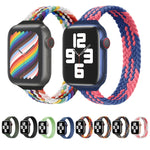 小腰圍單環尼龍編織替換錶帶，適用於 Apple Watch Series，XS 130mm，XS 135mm，7 41mm / 6&SE&5&4 40mm / 3&2&1 38mm