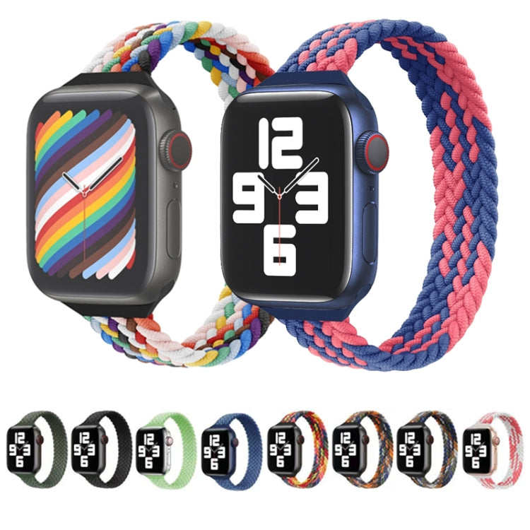 小腰圍單環尼龍編織替換錶帶，適用於 Apple Watch Series，XS 130mm，XS 135mm，7 41mm / 6&SE&5&4 40mm / 3&2&1 38mm