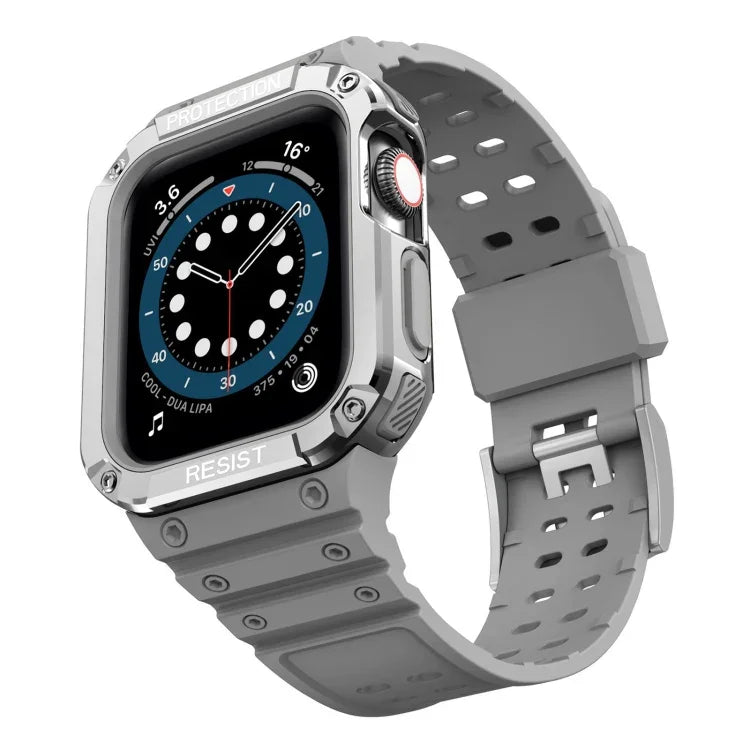 矽膠一體成型替換錶帶，適用於 Apple Watch Series，適用於 Apple Watch Series 9&8&7 45mm / SE&6&5&4 44mm / 3&2&1 42mm