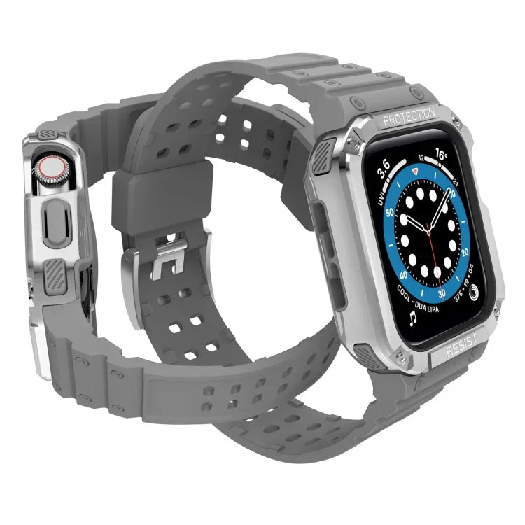 矽膠一體成型替換錶帶，適用於 Apple Watch Series，適用於 Apple Watch Series 9&8&7 45mm / SE&6&5&4 44mm / 3&2&1 42mm