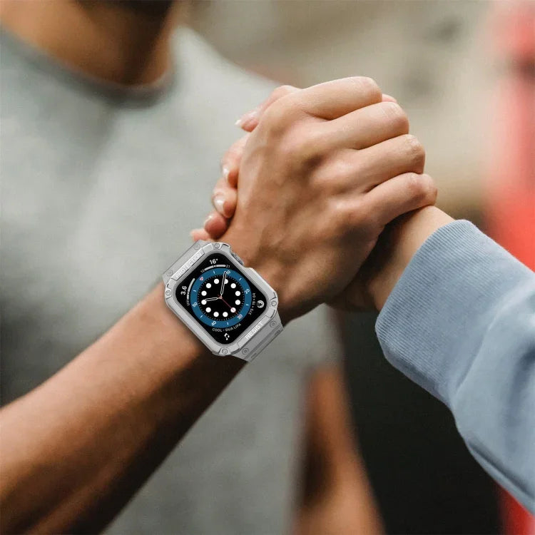 矽膠一體成型替換錶帶，適用於 Apple Watch Series，適用於 Apple Watch Series 9&8&7 45mm / SE&6&5&4 44mm / 3&2&1 42mm