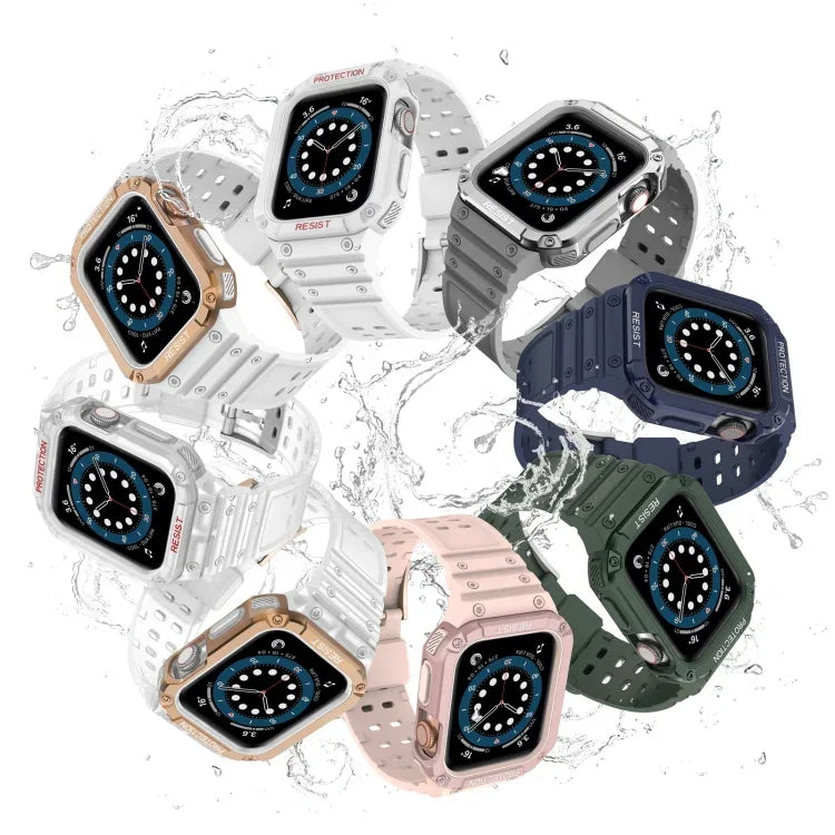 矽膠一體成型替換錶帶，適用於 Apple Watch Series，適用於 Apple Watch Series 9&8&7 45mm / SE&6&5&4 44mm / 3&2&1 42mm