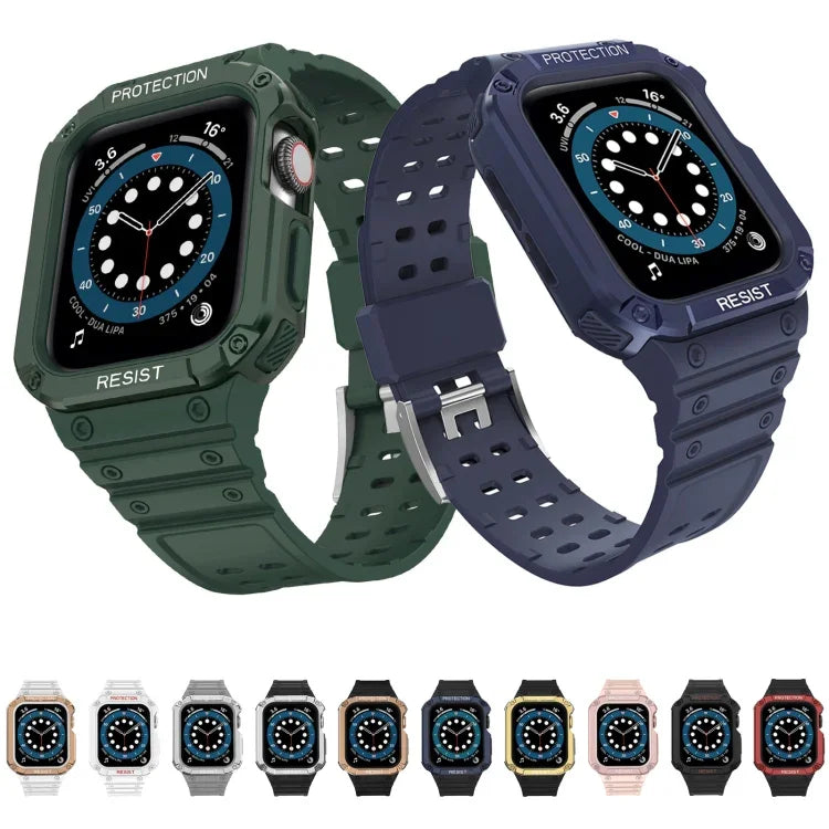 矽膠一體成型替換錶帶，適用於 Apple Watch Series，適用於 Apple Watch Series 9&8&7 45mm / SE&6&5&4 44mm / 3&2&1 42mm