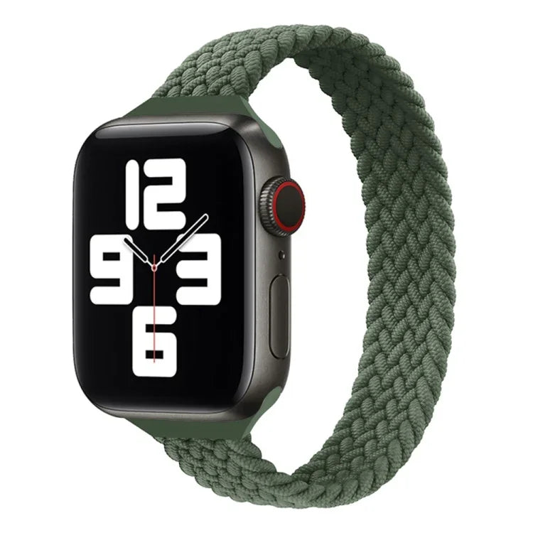 小手腕單圈尼龍編織替換錶帶，適用於 Apple Watch Series 7 45mm / 6&SE&5&4 44mm / 3&2&1 42mm，S 145mm，M 155mm，L 165mm