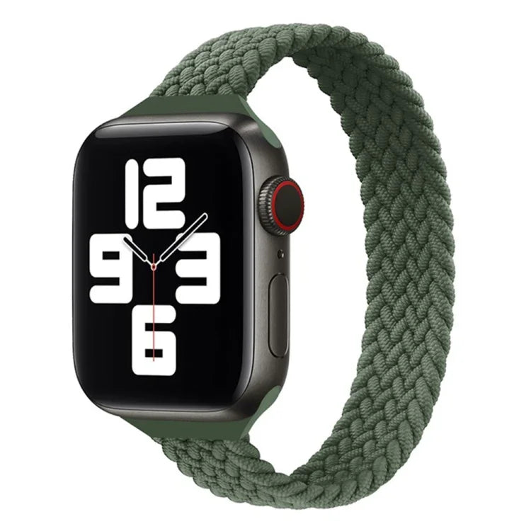 小手腕單圈尼龍編織替換錶帶，適用於 Apple Watch Series 7 45mm / 6&SE&5&4 44mm / 3&2&1 42mm，S 145mm，M 155mm，L 165mm