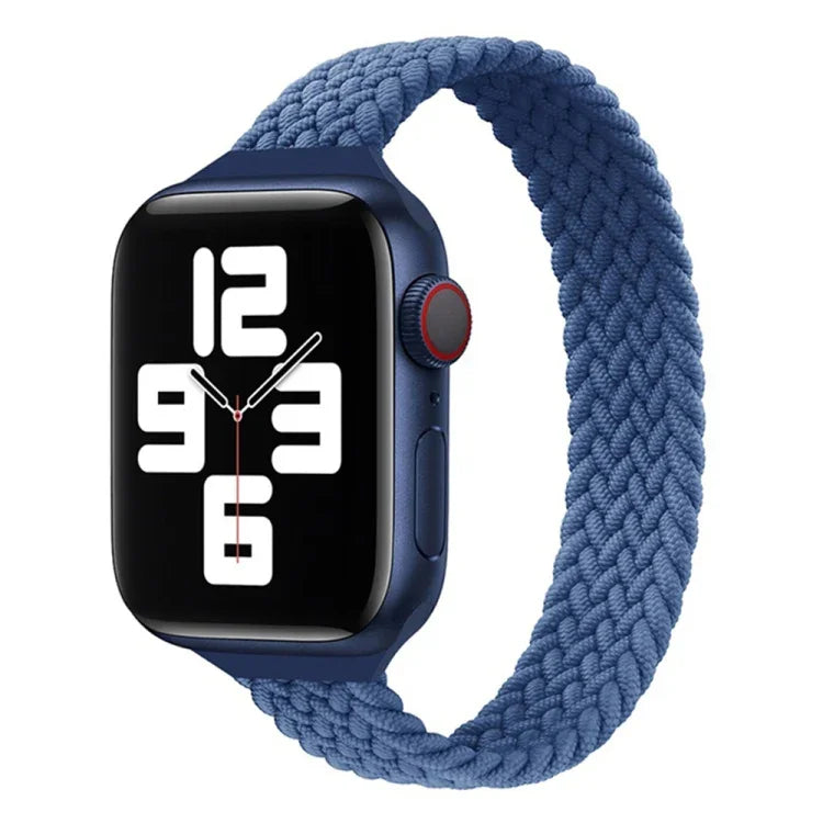 小手腕單圈尼龍編織替換錶帶，適用於 Apple Watch Series 7 45mm / 6&SE&5&4 44mm / 3&2&1 42mm，S 145mm，M 155mm，L 165mm