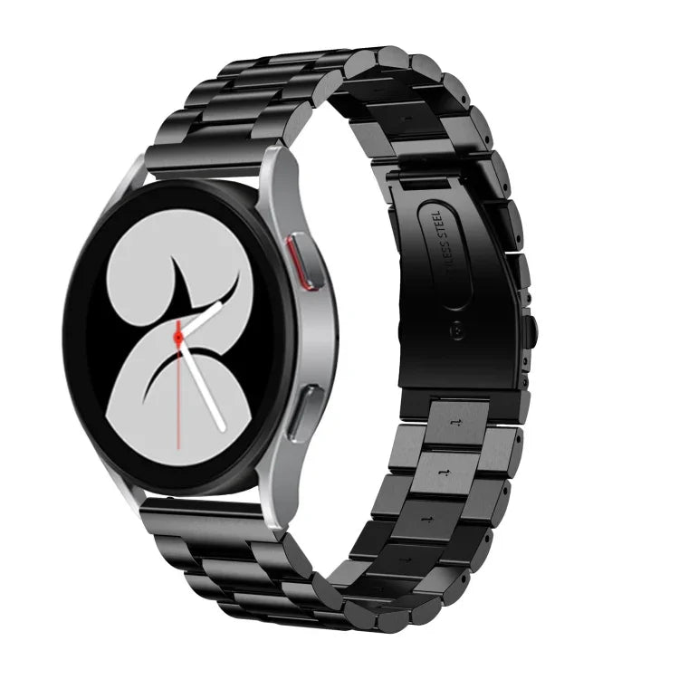 通用平頭三珠不鏽鋼替換錶帶，適用於 Samsung Galaxy Watch4 40mm/44mm，適用於 Samsung Galaxy Watch4 Classic 42mm/46mm