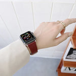 經典扣皮革替換錶帶，適用於 Apple Watch Series，7 41mm / 6&SE&5&4 40mm / 3&2&1 38mm，7 45mm / 6&SE&5&4 44mm / 3&2&1 42mm