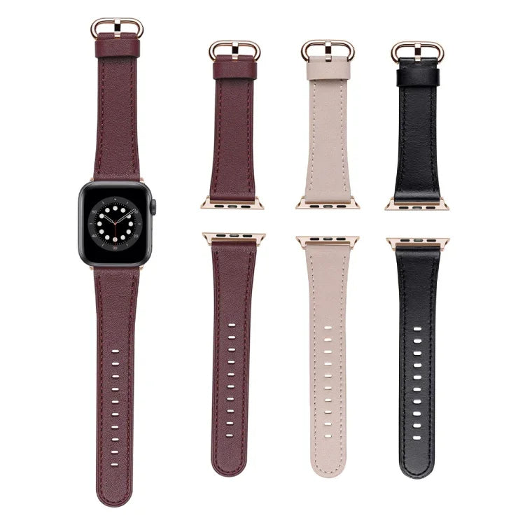 經典扣皮革替換錶帶，適用於 Apple Watch Series，7 41mm / 6&SE&5&4 40mm / 3&2&1 38mm，7 45mm / 6&SE&5&4 44mm / 3&2&1 42mm
