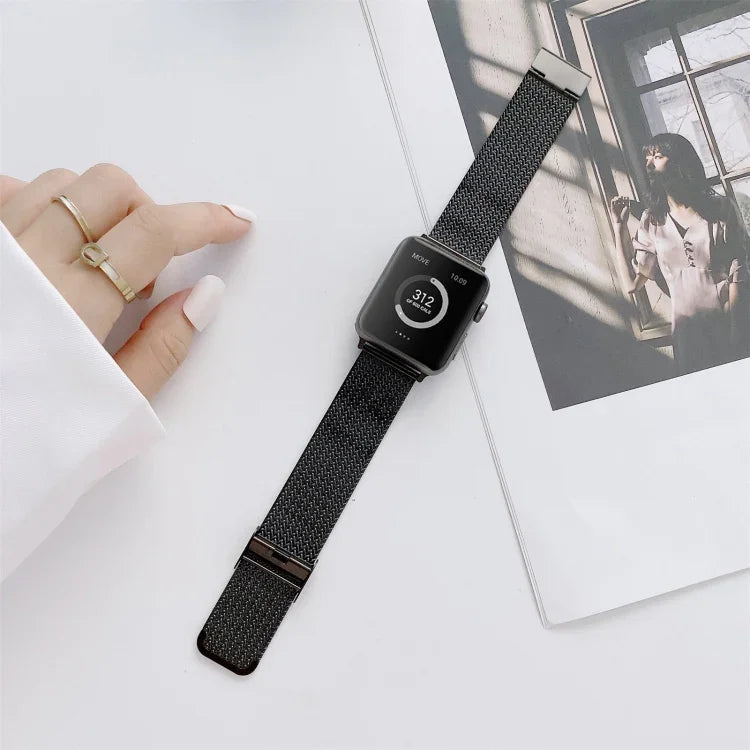 V 形扣直鋼替換錶帶，適用於 Apple Watch Series，7 41mm / 6&SE&5&4 40mm / 3&2&1 38mm，7 45mm / 6&SE&5&4 44mm / 3&2&1 42mm