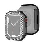 電鍍 PC 雙排鑽石保護殼，適用於 Apple Watch Series，適用於 Apple Watch Series 9 / 8 / 7 41mm，適用於 Apple Watch Series 9 / 8 / 7 45mm