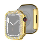 電鍍 PC 雙排鑽石保護殼，適用於 Apple Watch Series，適用於 Apple Watch Series 9 / 8 / 7 41mm，適用於 Apple Watch Series 9 / 8 / 7 45mm