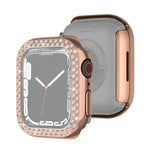 電鍍 PC 雙排鑽石保護殼，適用於 Apple Watch Series，適用於 Apple Watch Series 9 / 8 / 7 41mm，適用於 Apple Watch Series 9 / 8 / 7 45mm