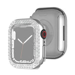 電鍍 PC 雙排鑽石保護殼，適用於 Apple Watch Series，適用於 Apple Watch Series 9 / 8 / 7 41mm，適用於 Apple Watch Series 9 / 8 / 7 45mm