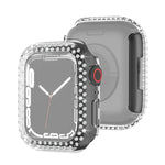 電鍍 PC 雙排鑽石保護殼，適用於 Apple Watch Series，適用於 Apple Watch Series 9 / 8 / 7 41mm，適用於 Apple Watch Series 9 / 8 / 7 45mm