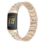 Diamond Stainless Steel Replacement Strap Watchband, For Fitbit Charge 5
