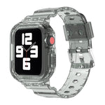 冰川透明 TPU 一體成型替換錶帶，適用於 Apple Watch Series 7 45mm，適用於 Apple Watch Series 7 41mm