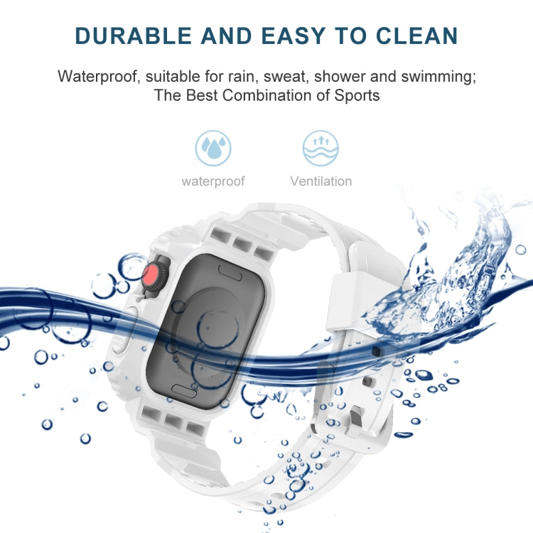 冰川透明 TPU 一體成型替換錶帶，適用於 Apple Watch Series 7 45mm，適用於 Apple Watch Series 7 41mm
