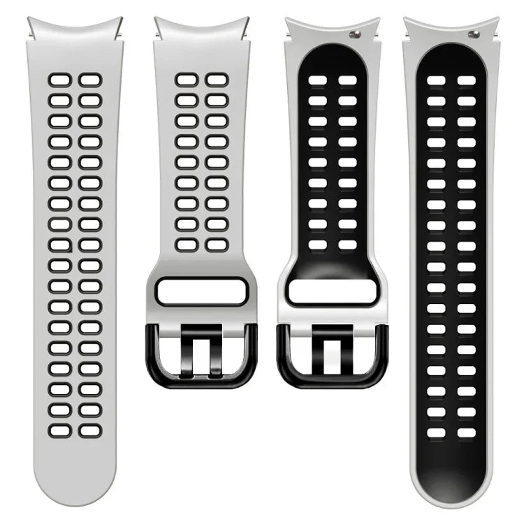 雙排孔雙色矽膠替換錶帶，適用於 Samsung Galaxy Watch4 40mm / 44mm