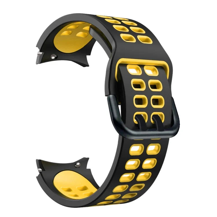 雙排孔雙色矽膠替換錶帶，適用於 Samsung Galaxy Watch4 40mm / 44mm