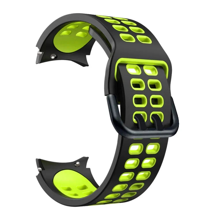 雙排孔雙色矽膠替換錶帶，適用於 Samsung Galaxy Watch4 40mm / 44mm