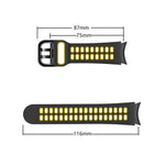 雙排孔雙色矽膠替換錶帶，適用於 Samsung Galaxy Watch4 40mm / 44mm