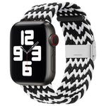 尼龍編織單扣替換錶帶，適用於 Apple Watch Series，7 45mm / 6&SE&5&4 44mm / 3&2&1 42mm